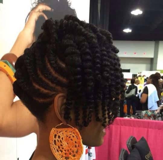 Twisted Top Bun with Bangs. Photo: @Nala Monae Source: Instagram